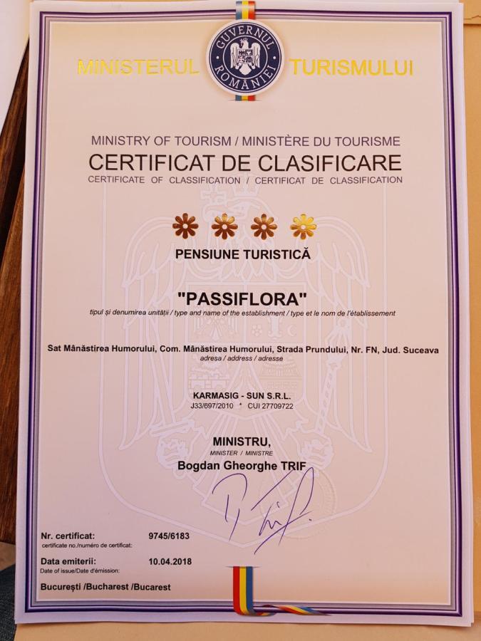 Pensiunea Passiflora Mînăstirea Humorului Eksteriør billede